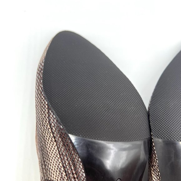 Trotters Womens Size 6 Brown Beige Textile Low Kitten Comfort Heels Pumps Shoes - Picture 10 of 14